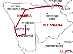 Windhoek to Vic Falls