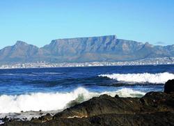 Blick Tafelberg von Robben Island